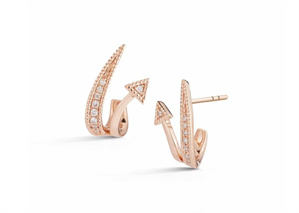 CZ Studded J Bali Earring